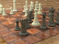 Szachy, Drewniane, Grafika 3D