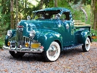 Droga, Studebaker, Pickup, Drzewa