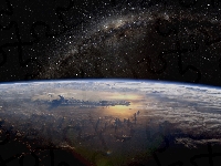 Droga Mleczna, Planeta, Kosmos, Ziemia, Zdjęcie z satelity, Gwiazdy