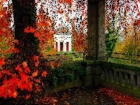 Drzewa, Park, Altana, Jesień