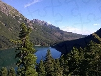 Drzewa, Jezioro, Oko, Tatry, Góry, Morskie