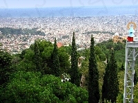 Drzewa, Barcelona, Hiszpania, Panorama