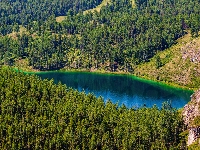 Jezioro, Drzewa, Las, Wzgórza, Góry
