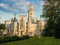 Park, Pałac Schwarzenbergów, Drzewa, Czechy, Praga