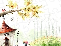 Drzewo, Dla Dzieci, Domek, 2D