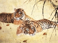 Odpoczywające, Dwa, Tygrysy