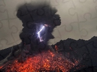 Dym, Wulkan, Erupcja, Ogień