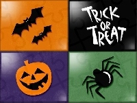 dynia , Halloween, nietoperze , pająk