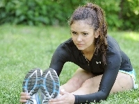 Łąka, Dziewczyna, Sport