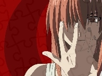 dziewczyna, Elfen Lied, dłoń, włosy