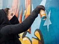 Graffiti, Dziewczyna, Spray