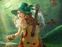 Kapelusz, Dziewczyna, Gitara
