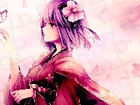 Kimono, Dziewczyna, Motyl