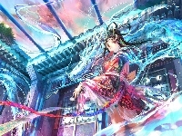 Kimono, Dziewczyna, Smok