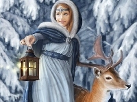 Lampa, Dziewczyna, Jeleń
