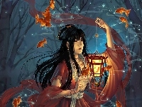 Lampion, Dziewczyna, Rybki