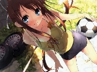 Dziewczyna, Anime, Piłka, Opony