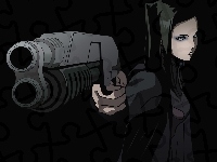 dziewczyna, Ergo Proxy, pistolet, złość