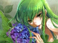 Kwiaty, Dziewczynka, Anime