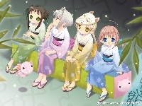 dziewczyny, Bottle Fairy, kotek, kimona
