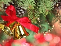 Świerk, Boże Narodzenie, Dzwonki, Dekoracja