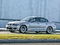 E60, Bok, Silver, BMW 5, Lewy