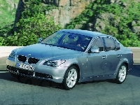 E60, Góry, BMW 5, Silver, Droga