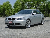 E60, Drzewa, BMW 5, Srebrny, Plac