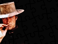 Aktor, Kapelusz, Clint Eastwood, Grafika, Papieros