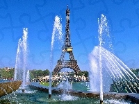 Eiffla, Paryż, Wieża, Fontanna