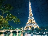Eiffla, Rzeka, Paryż, Wieża, Most