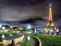 Eiffla, Francja, Widok, Wieża, Paryż