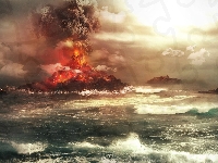 Erupcja, Wulkan, Morze