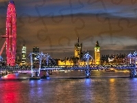 London Eye, Tamiza, Pałac Westminster, Big Ben, Most