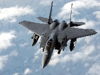 F-16, Samolot, Myśliwiec, Chmury