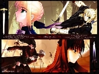 miecze, facet, Fate Stay Night, ludzie, kobiety