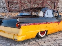 Ford Fairlane Town Sedan, Czarno-żółty, Zabytkowy, 1956