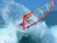 fala , Windsurfing, deska , morze