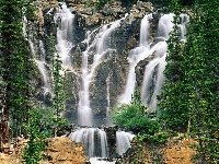 Prowincja Alberta, Kanada, Park Narodowy Jasper, Wodospad Tangle Creek Falls