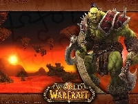 fantasy, World Of Warcraft, postać, topór