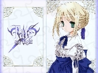 logo, Fate Stay Night, pergola, dzieczyna, napis, ramy