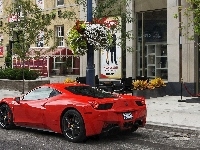 Ferrari, Czerwony, Samochód, 458 Italia