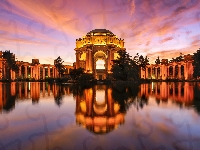 San Francisco, Zabytek, Jezioro, Stany Zjednoczone, Palace of Fine Arts, Pałac Sztuk Pięknych, Kalifornia