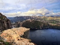 Fiord Lysefjorden, Norwegia, Klif Preikestolen, Góry