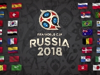 Flagi, Rosja 2018, Mistrzostwa Świata, Mundial, Logo, Piłka nożna