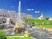 Fontanna, Rosja, Pałac, Zabytek, St Petersburg
