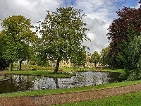 Park, Fontanna, Staw, Anglia, Buxton