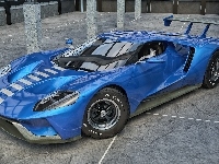 Ford GT Supercar, Niebieski, 2017