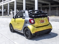 2017, Żółty, Smart Fortwo Cabrio, Ulica Smart Fortwo