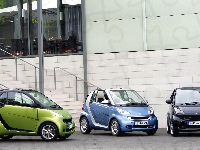 Smart Fortwo, Trzy, Samochody, Budynek